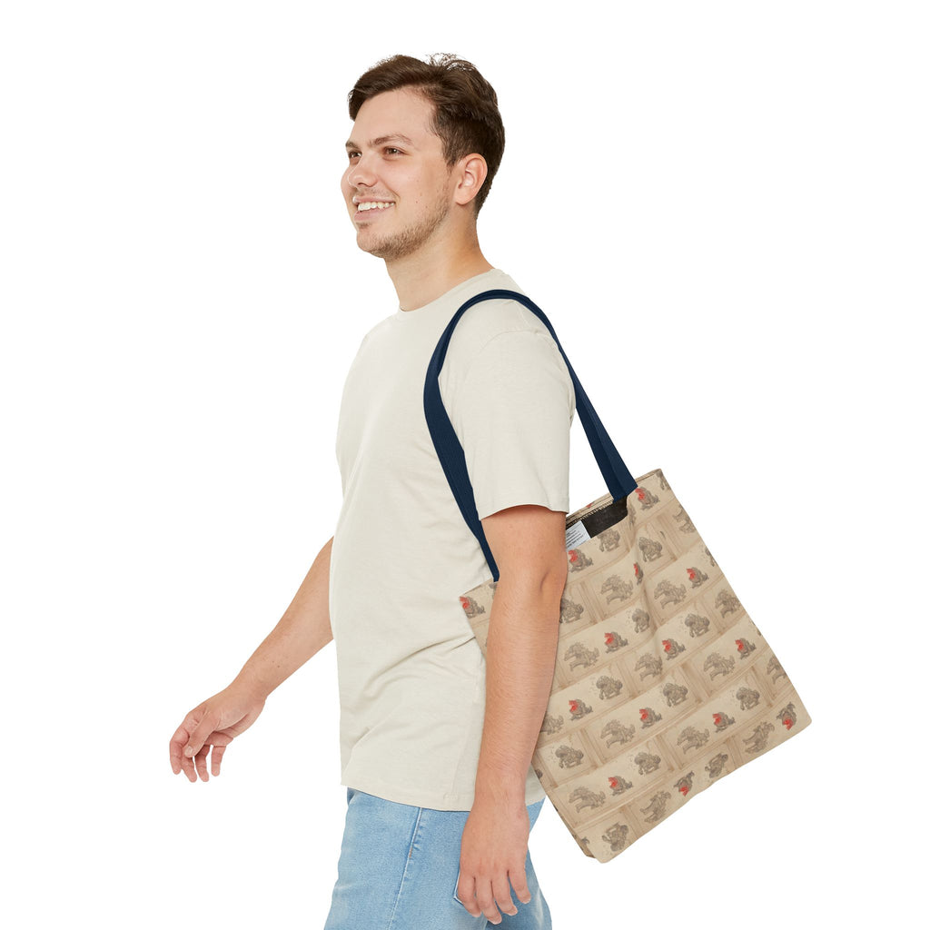 MOUMONS006 Tote Bag — Cute Retro Dog Shopper