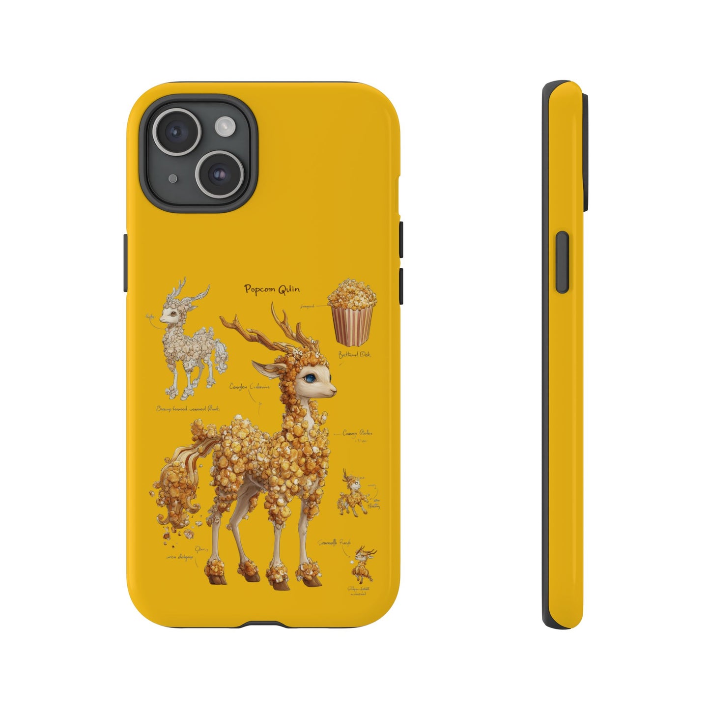 MOUMONS001 Popcorn Deer Phone Case – Cute Kawaii Snack Animal Protective Cover