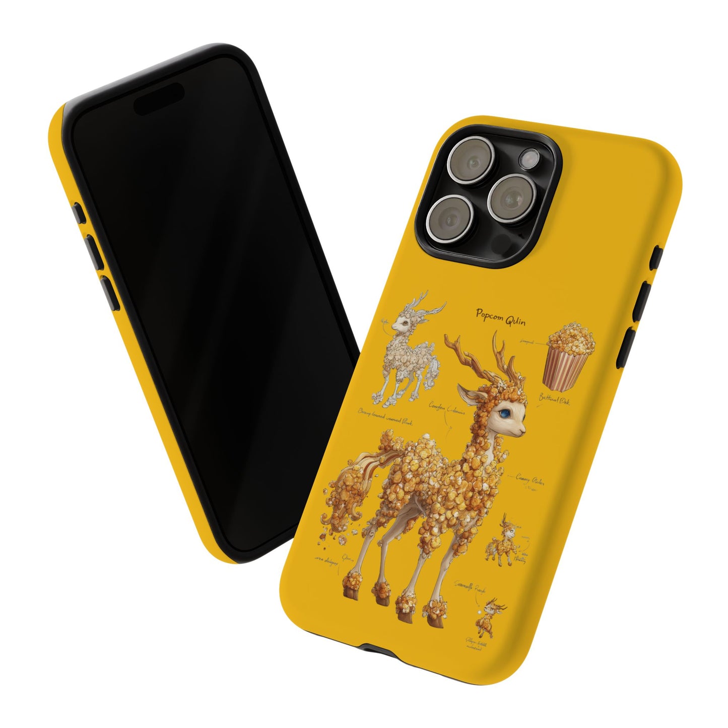 MOUMONS001 Popcorn Deer Phone Case – Cute Kawaii Snack Animal Protective Cover