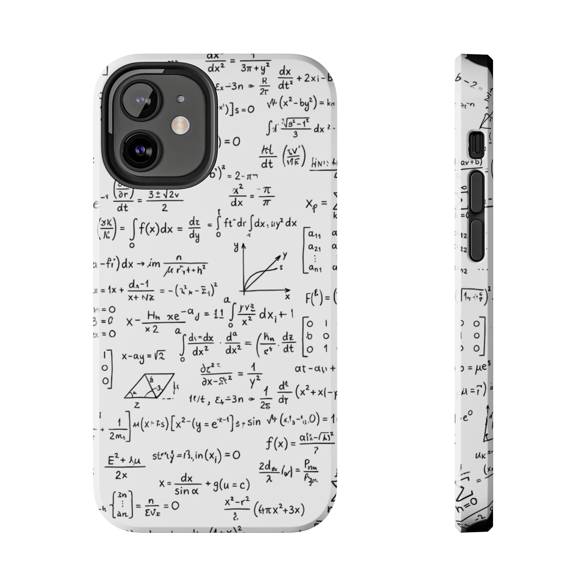 NO003 Math Equations Tough Phone Case — Vintage Handwritten Formula Protective Cover