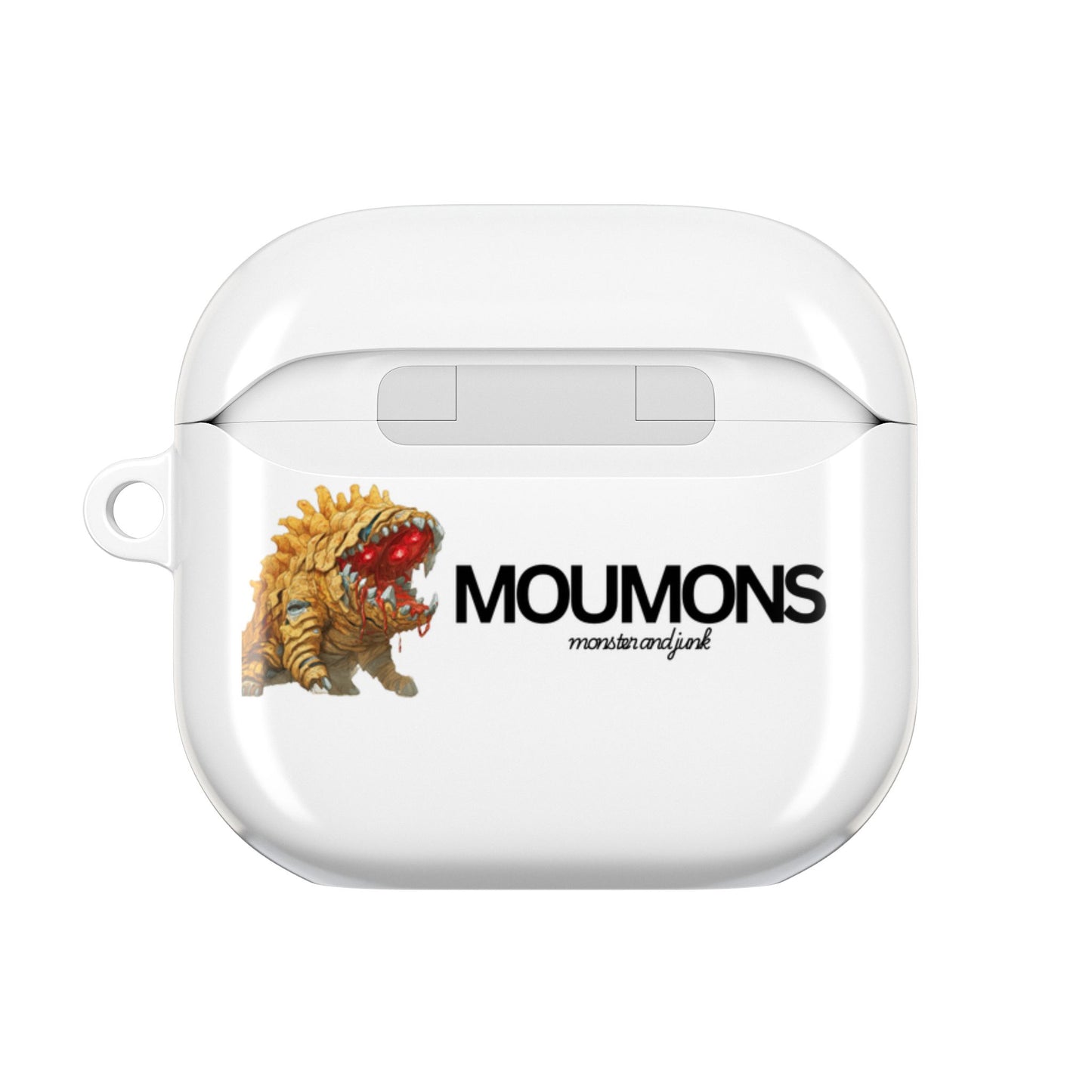 MOUMONS 005 AirPods Case — Cute Monstrous Armadillo Design with 'Moumouns' Logo