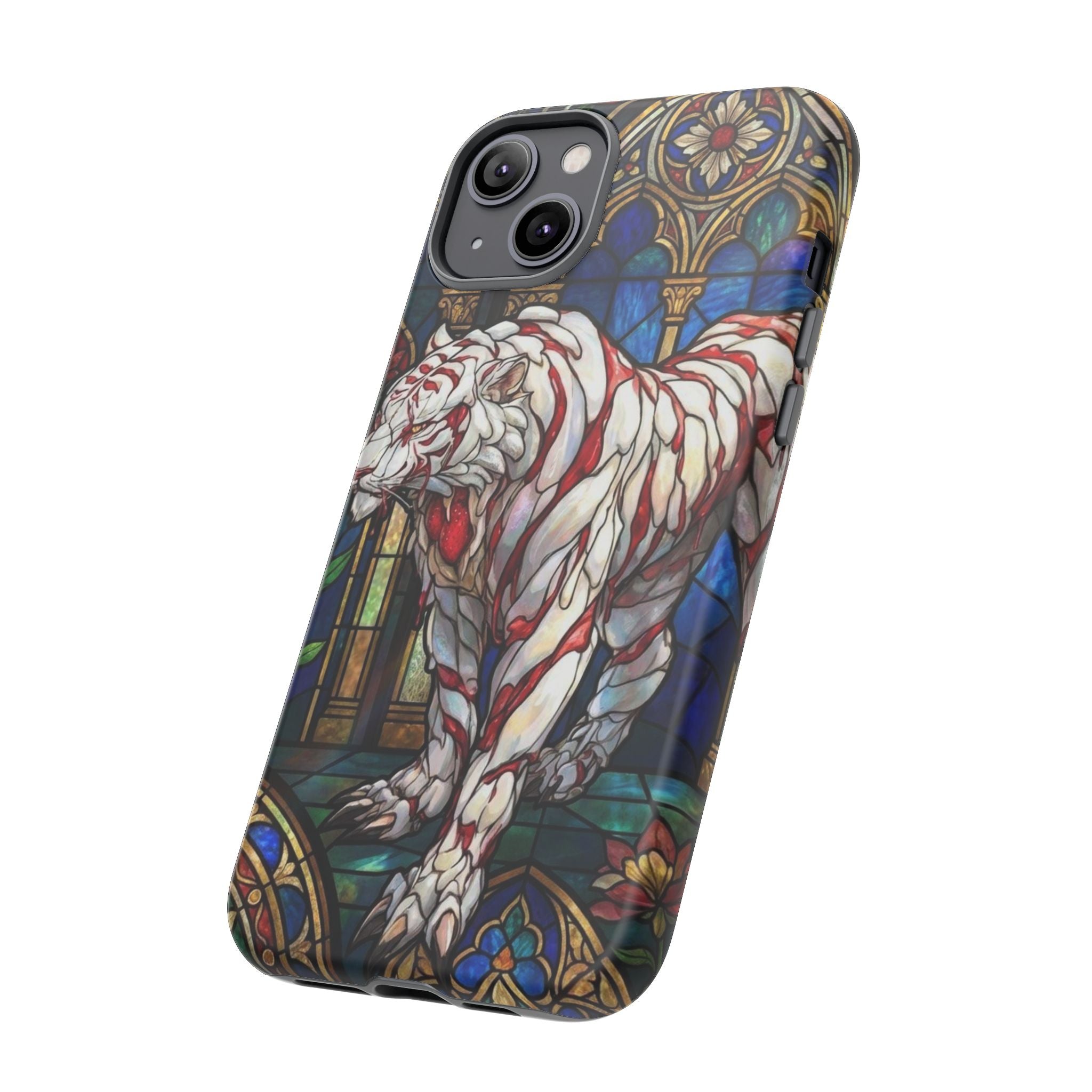 MOUMONS0011 special Stained Glass Phone Case — Protective Tough Case with Gothic Cathedral Design