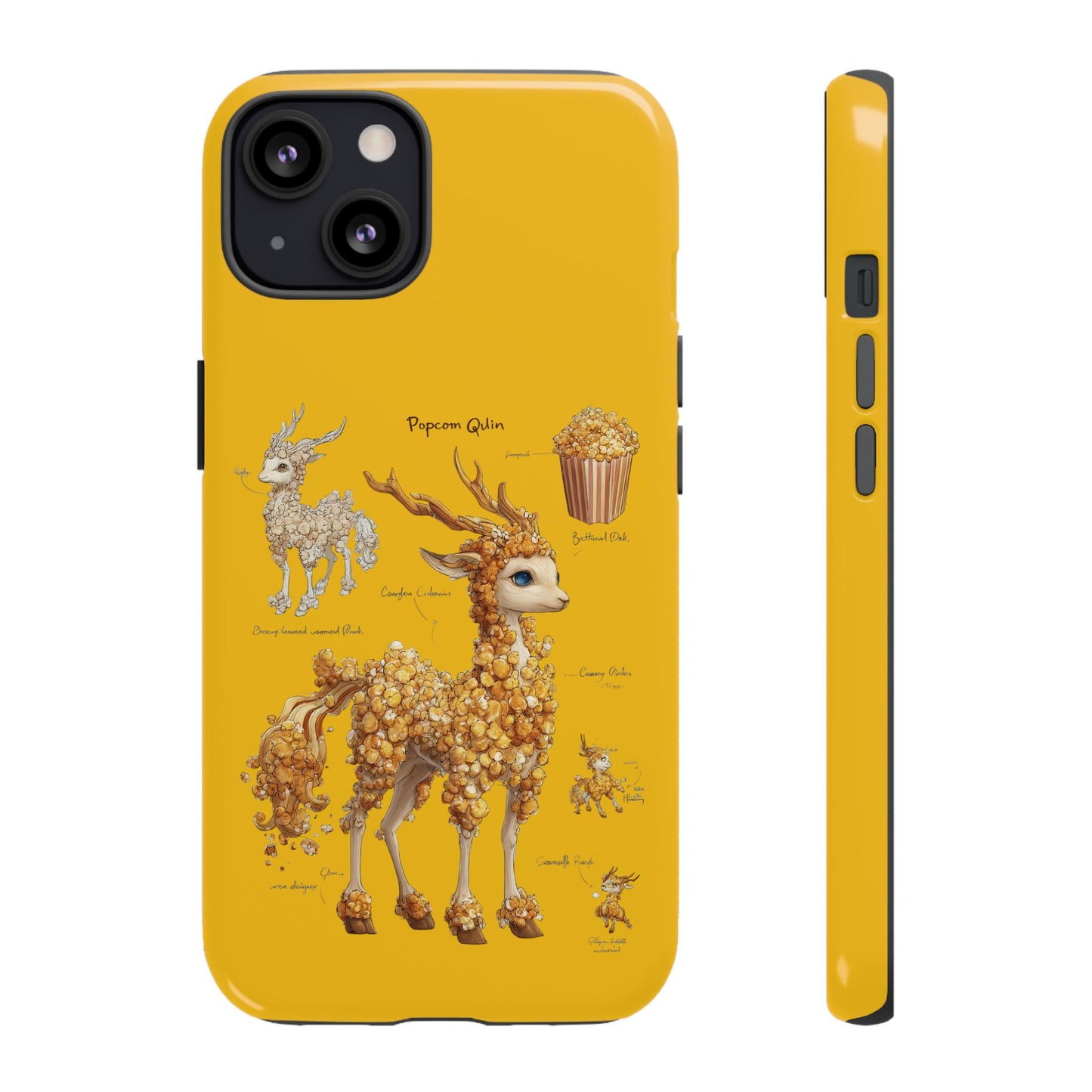 MOUMONS001 Popcorn Deer Phone Case – Cute Kawaii Snack Animal Protective Cover