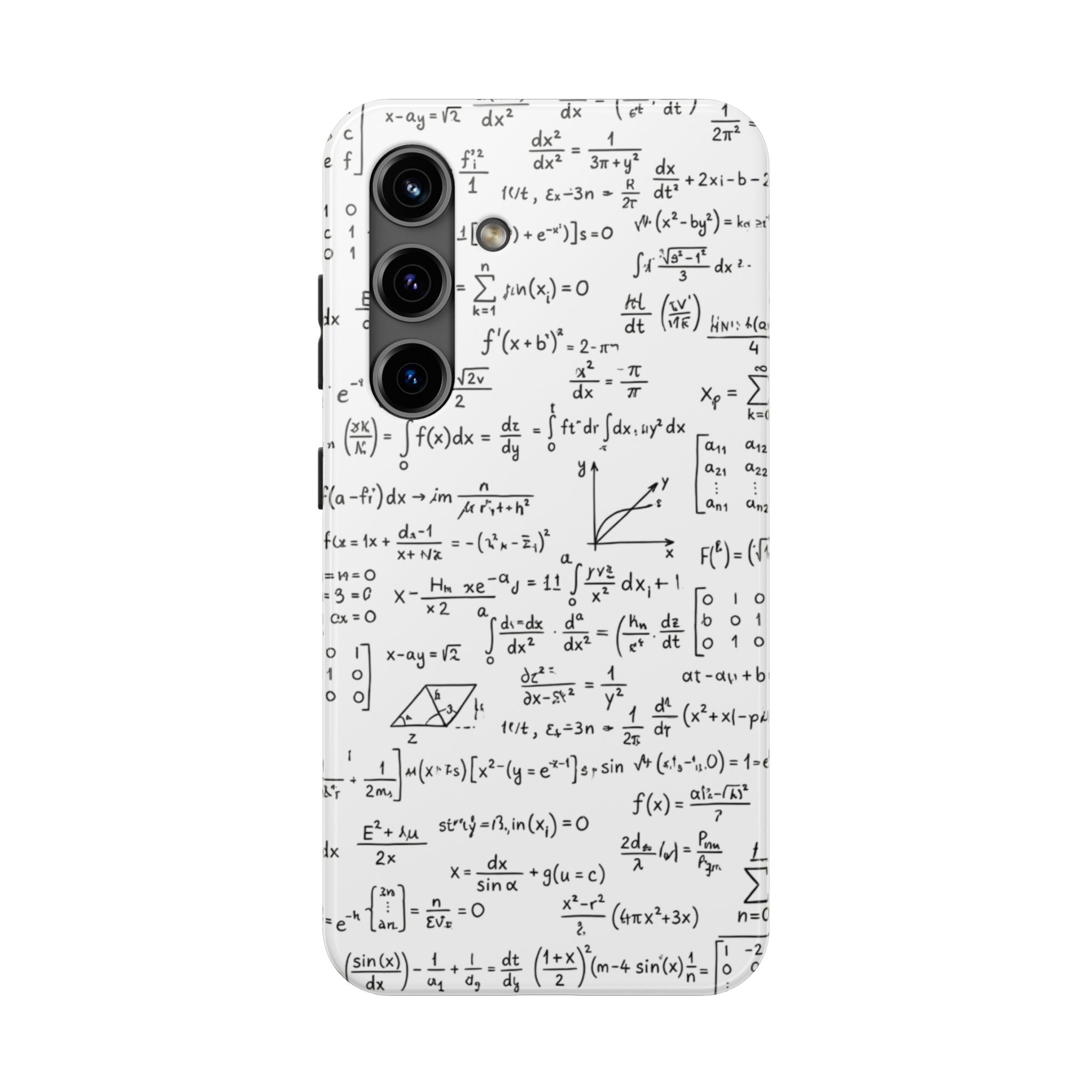 NO003 Math Equations Tough Phone Case — Vintage Handwritten Formula Protective Cover