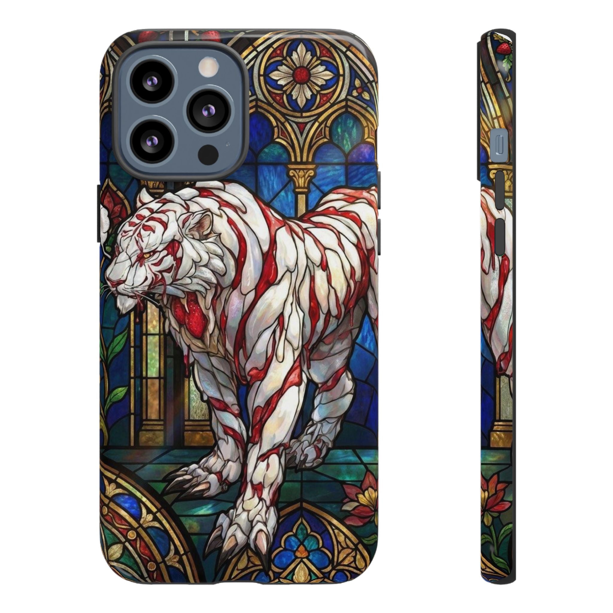 MOUMONS0011 special Stained Glass Phone Case — Protective Tough Case with Gothic Cathedral Design