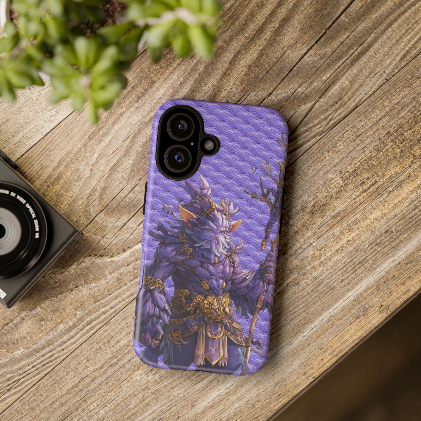 MOUMONS004 Purple Fantasy Warrior Phone Case – "Smoothie Waguizi" Art Protective Cover
