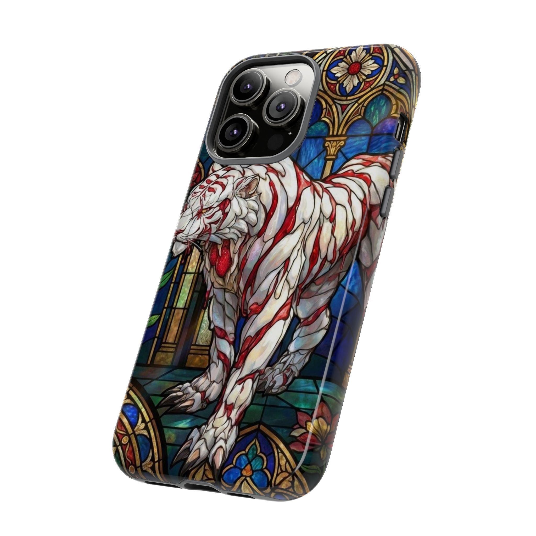 MOUMONS0011 special Stained Glass Phone Case — Protective Tough Case with Gothic Cathedral Design