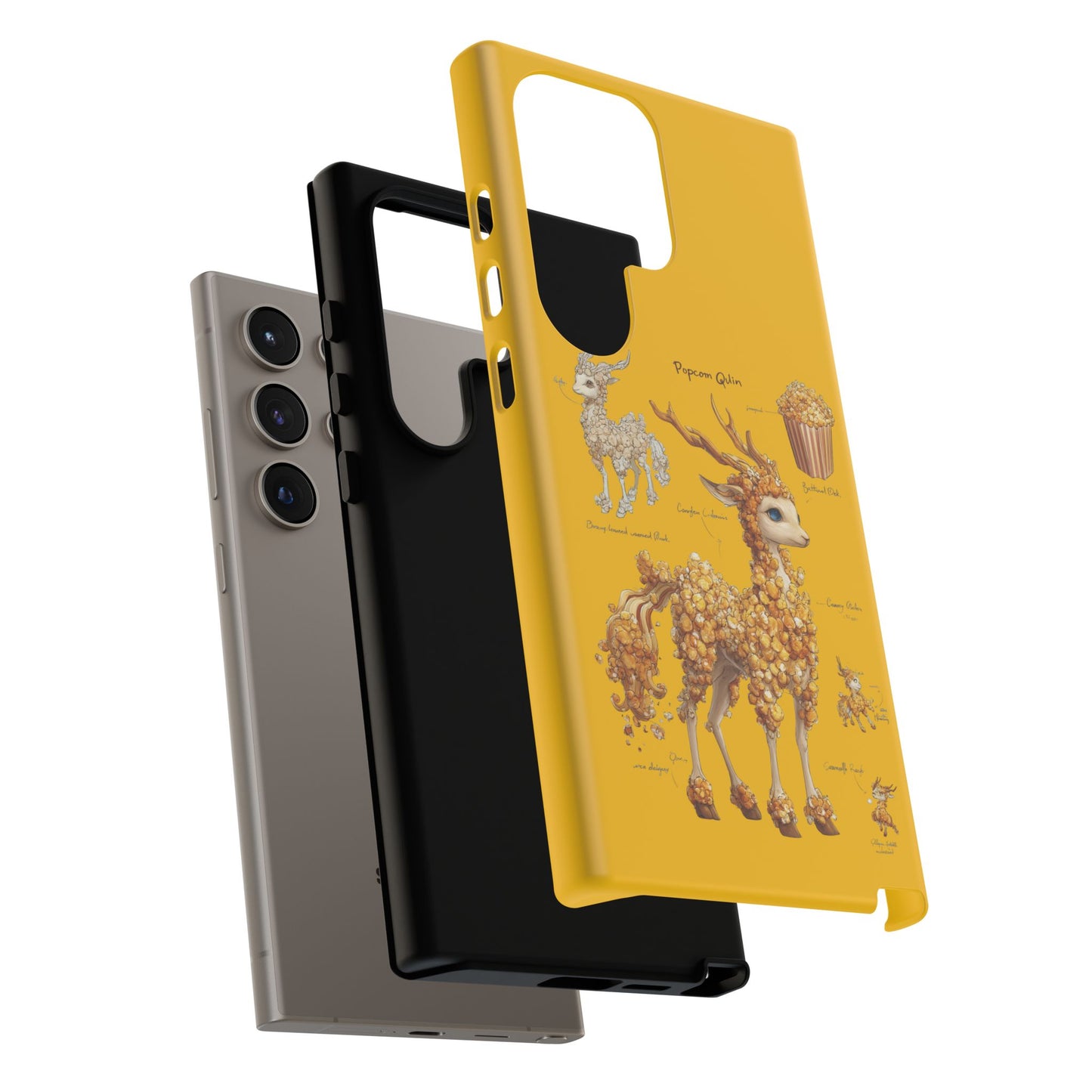 MOUMONS001 Popcorn Deer Phone Case – Cute Kawaii Snack Animal Protective Cover