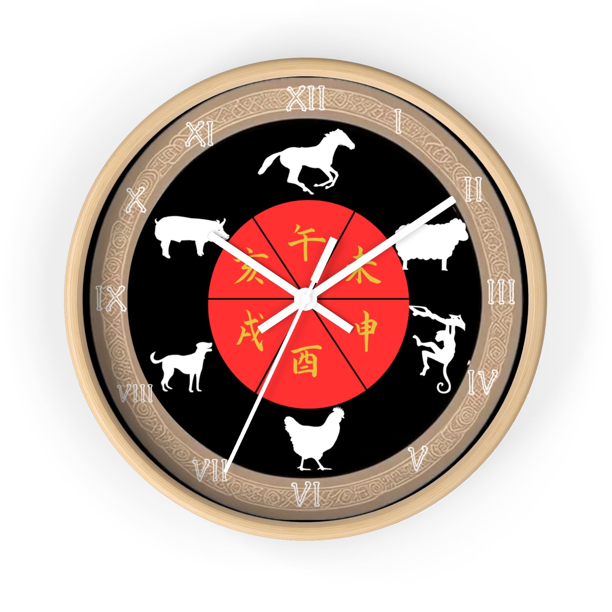 Zodiac Animal Wall Clock, Chinese Zodiac Clock, Unique Home Decor, Gift for Astrology Lovers, Office Wall Art, Feng Shui Decor