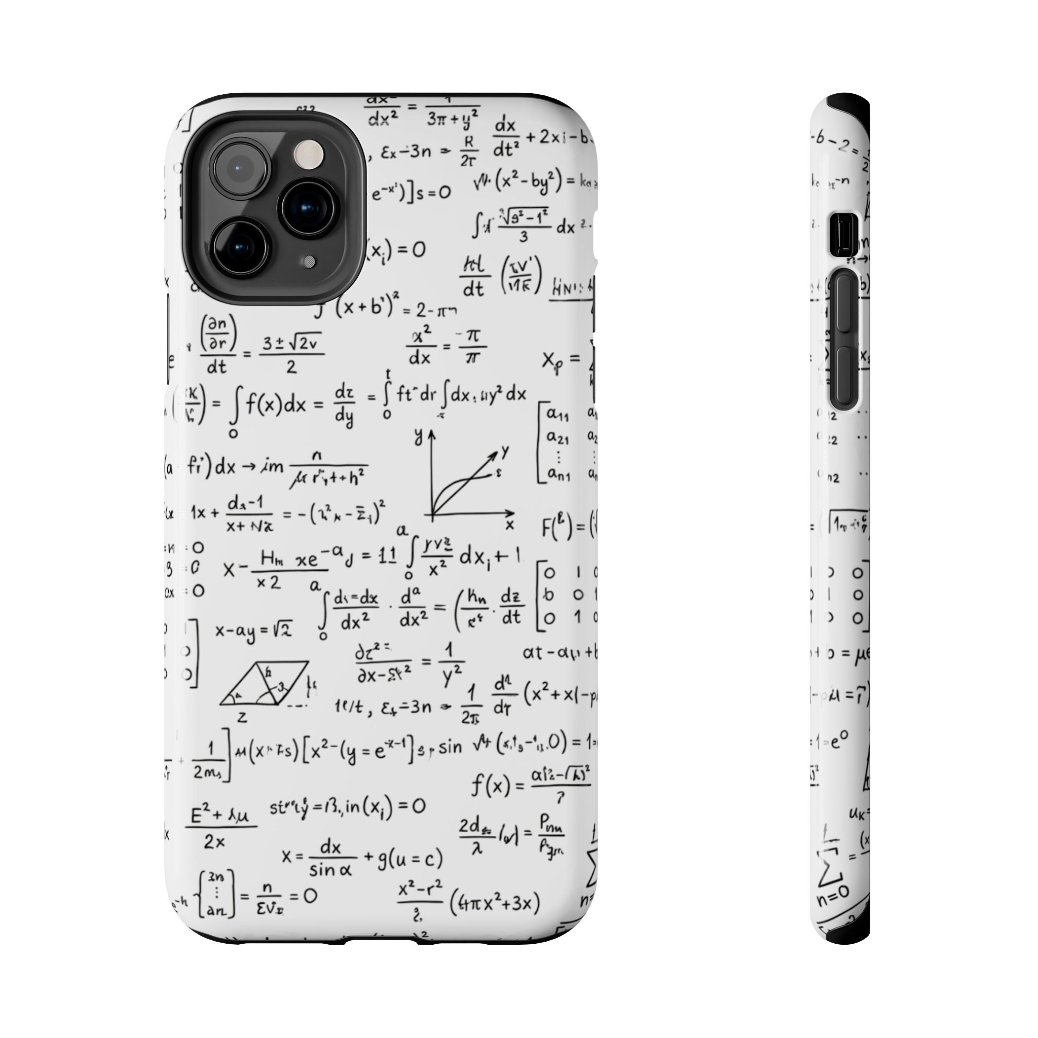 NO003 Math Equations Tough Phone Case — Vintage Handwritten Formula Protective Cover