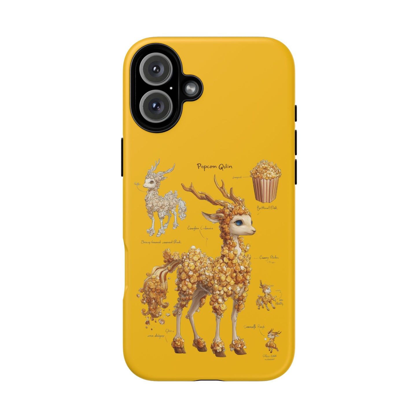 MOUMONS001 Popcorn Deer Phone Case – Cute Kawaii Snack Animal Protective Cover