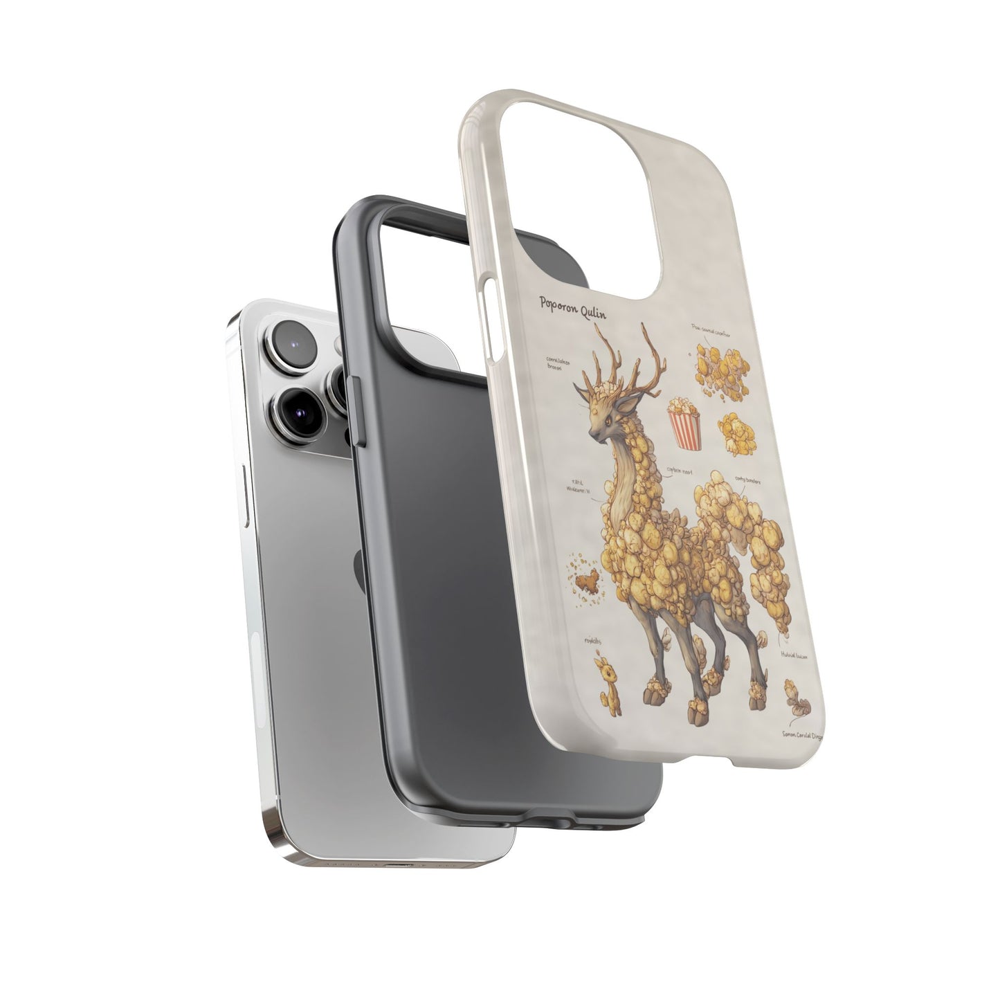 MOUMONS002 Popcorn Quill Phone Case — Cute Popcorn Creature Protective Cover