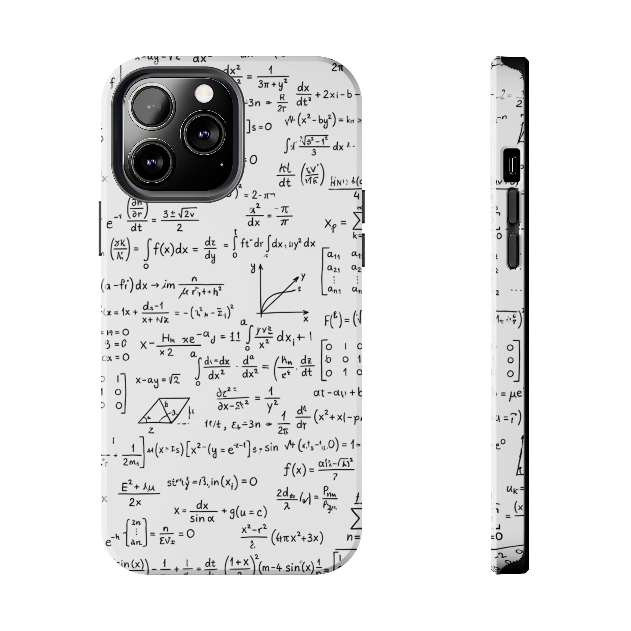 NO003 Math Equations Tough Phone Case — Vintage Handwritten Formula Protective Cover