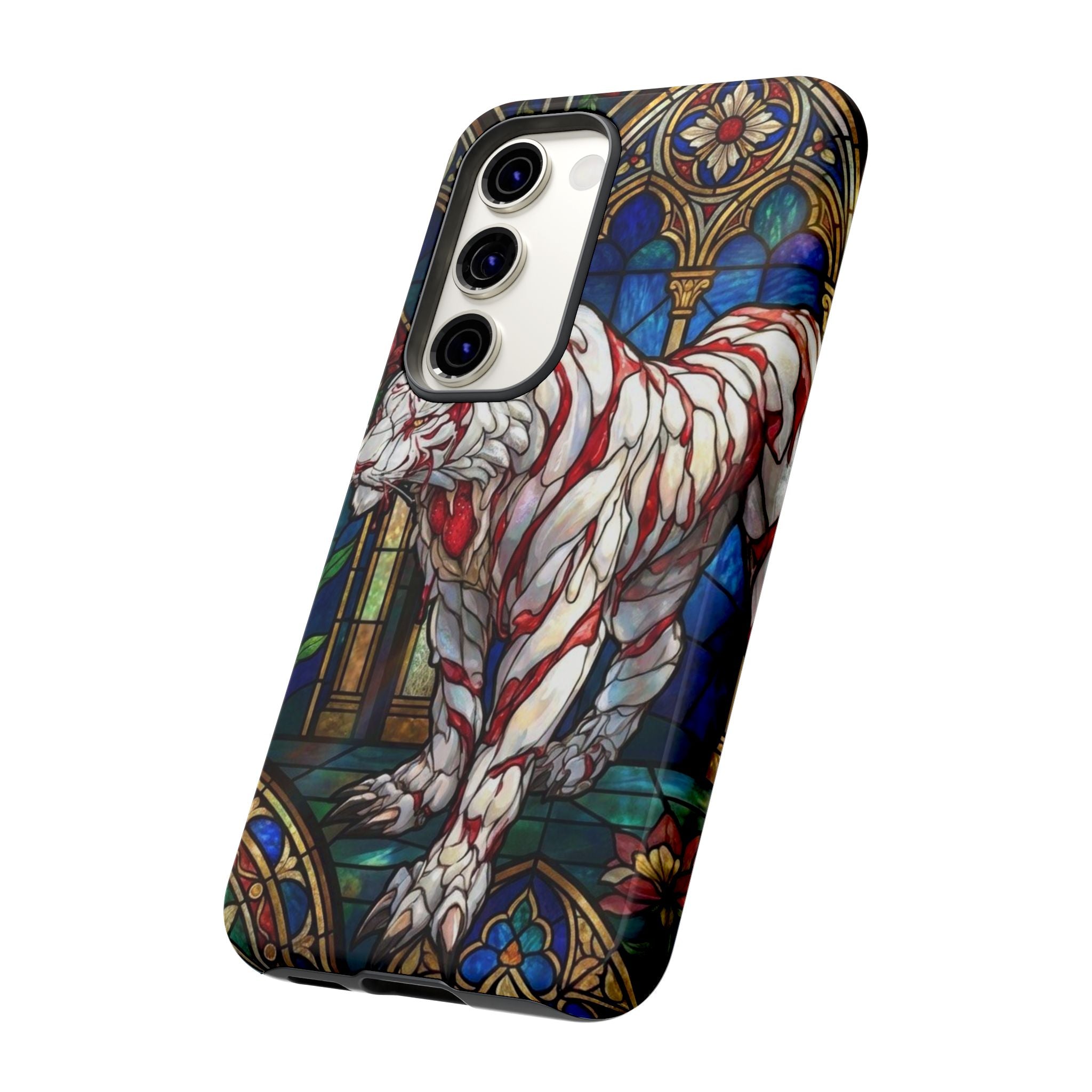 MOUMONS0011 special Stained Glass Phone Case — Protective Tough Case with Gothic Cathedral Design