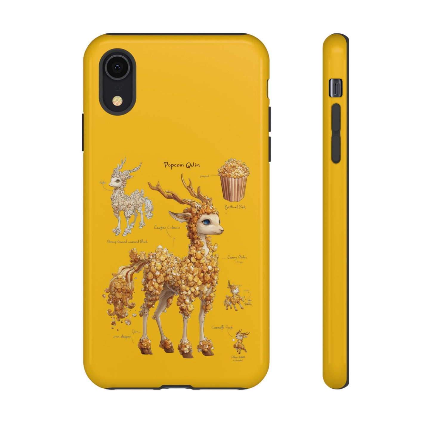 MOUMONS001 Popcorn Deer Phone Case – Cute Kawaii Snack Animal Protective Cover