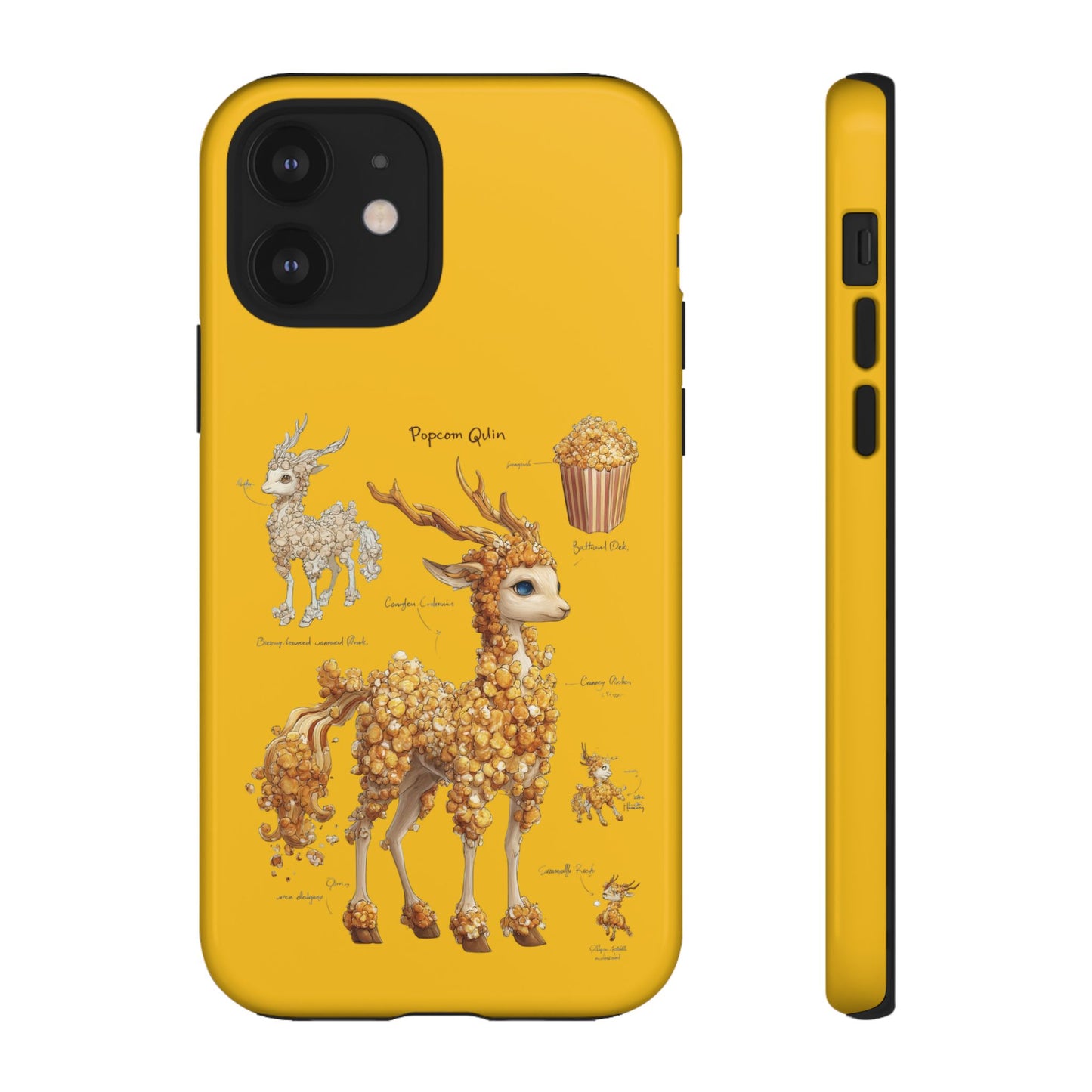 MOUMONS001 Popcorn Deer Phone Case – Cute Kawaii Snack Animal Protective Cover