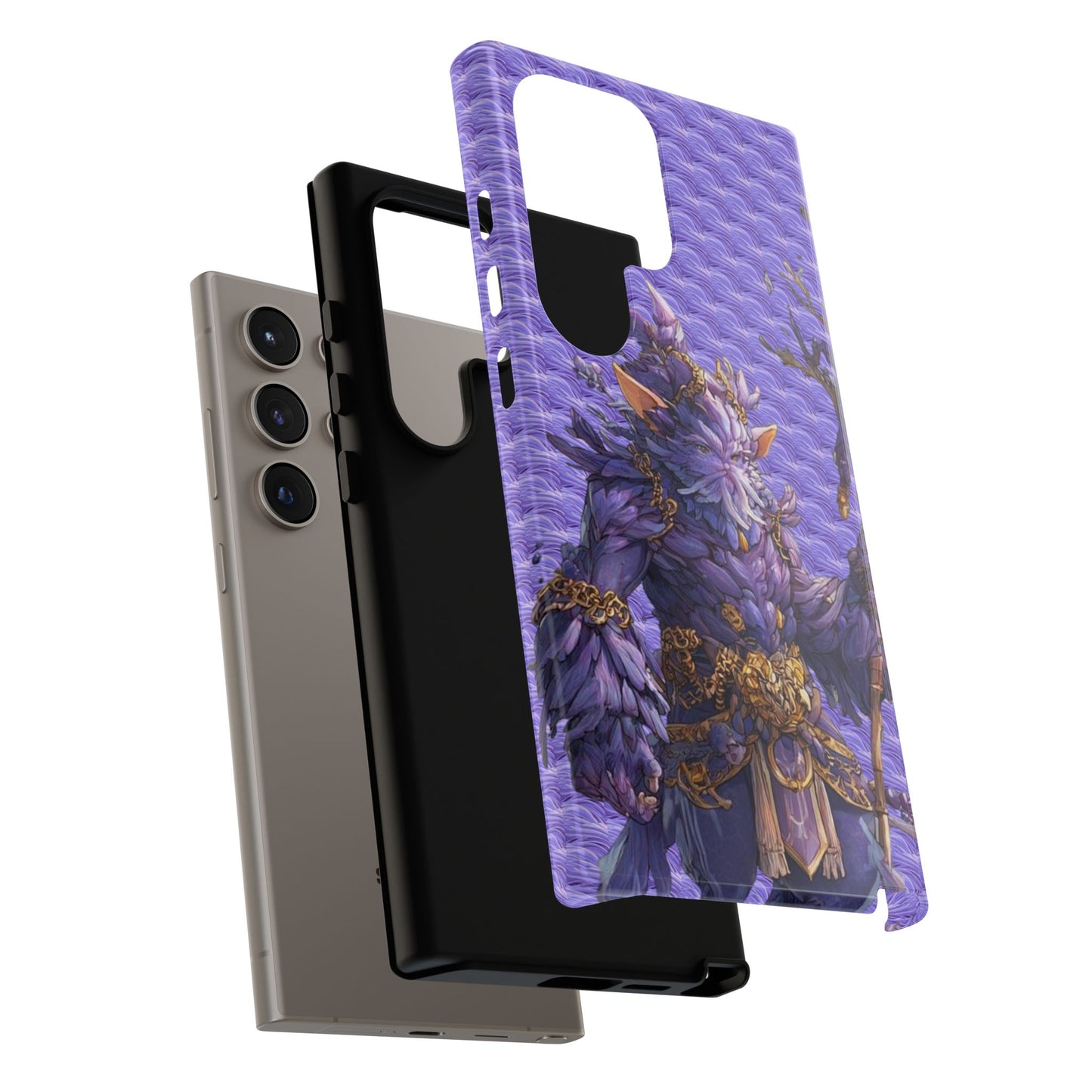 MOUMONS004 Purple Fantasy Warrior Phone Case – "Smoothie Waguizi" Art Protective Cover