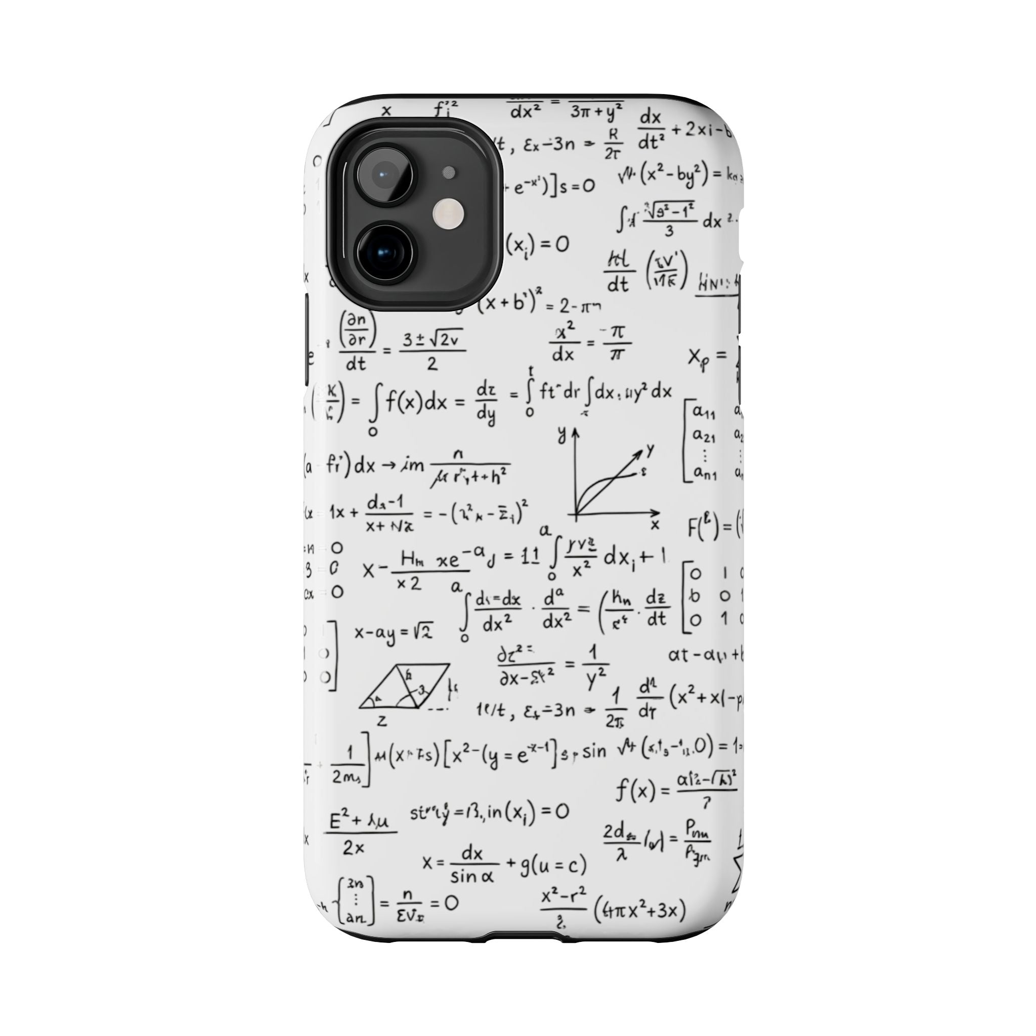 NO003 Math Equations Tough Phone Case — Vintage Handwritten Formula Protective Cover