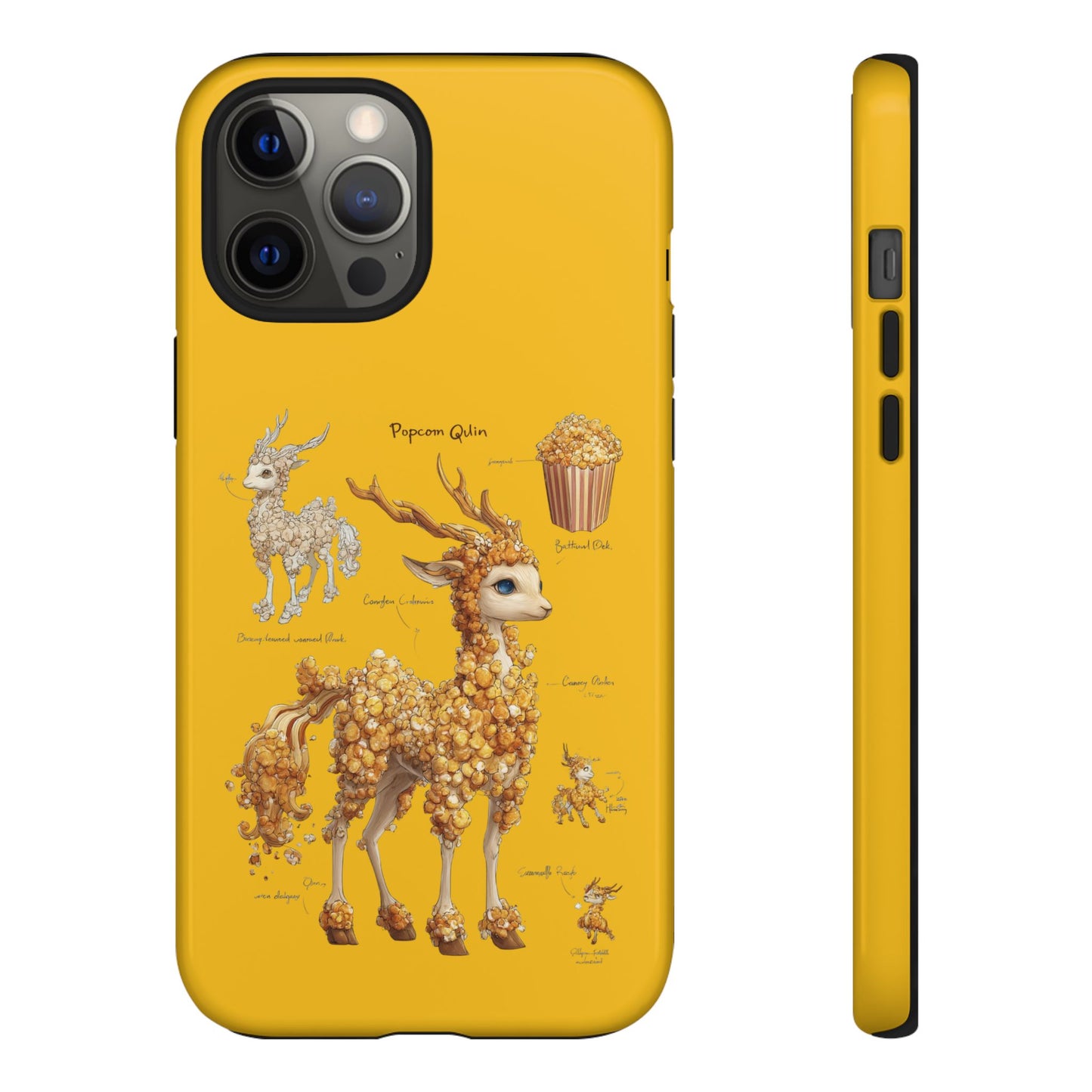 MOUMONS001 Popcorn Deer Phone Case – Cute Kawaii Snack Animal Protective Cover