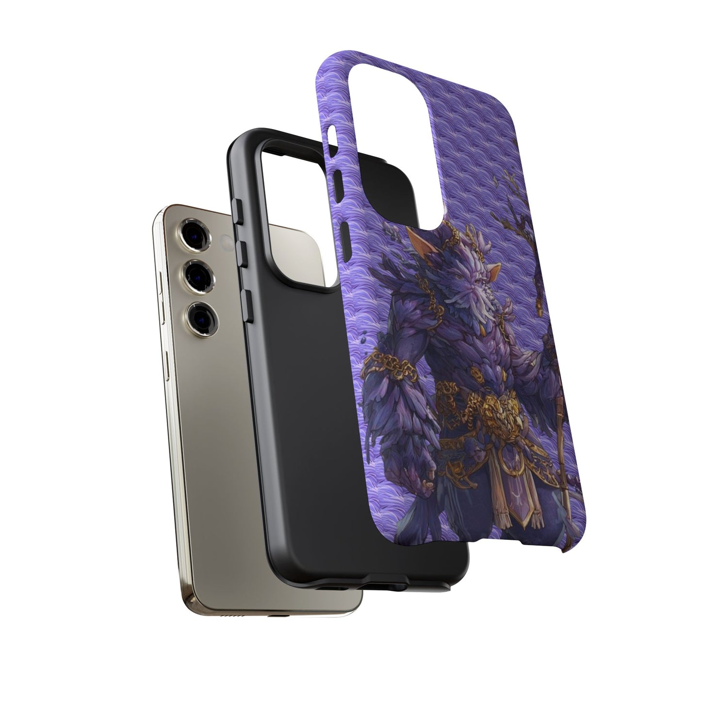 MOUMONS004 Purple Fantasy Warrior Phone Case – "Smoothie Waguizi" Art Protective Cover