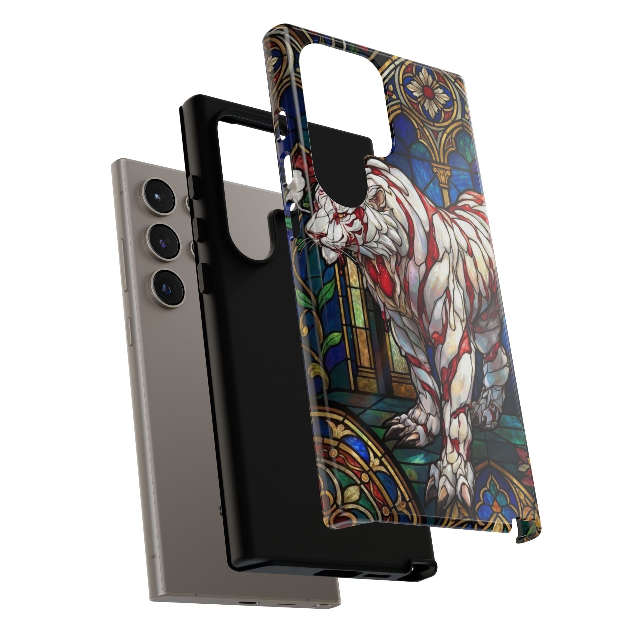 MOUMONS0011 special Stained Glass Phone Case — Protective Tough Case with Gothic Cathedral Design