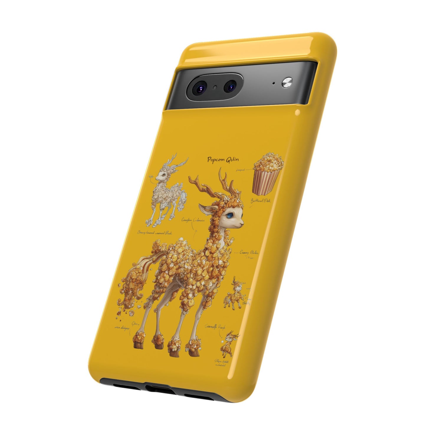 MOUMONS001 Popcorn Deer Phone Case – Cute Kawaii Snack Animal Protective Cover