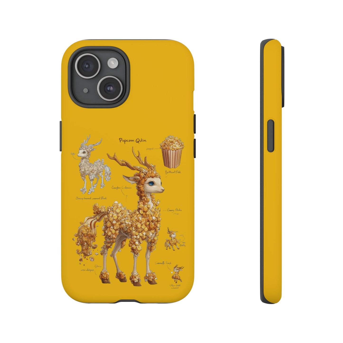 MOUMONS001 Popcorn Deer Phone Case – Cute Kawaii Snack Animal Protective Cover