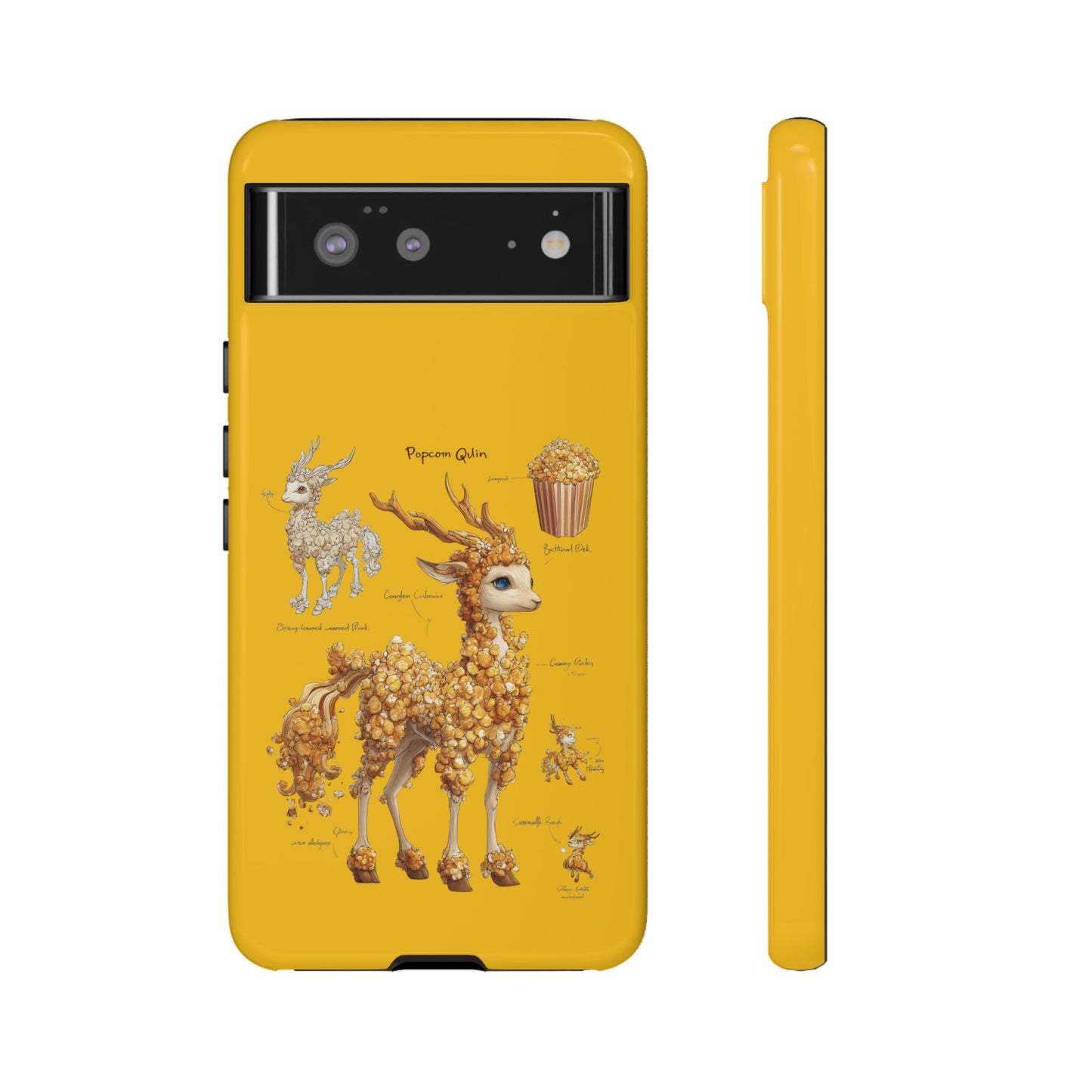 MOUMONS001 Popcorn Deer Phone Case – Cute Kawaii Snack Animal Protective Cover