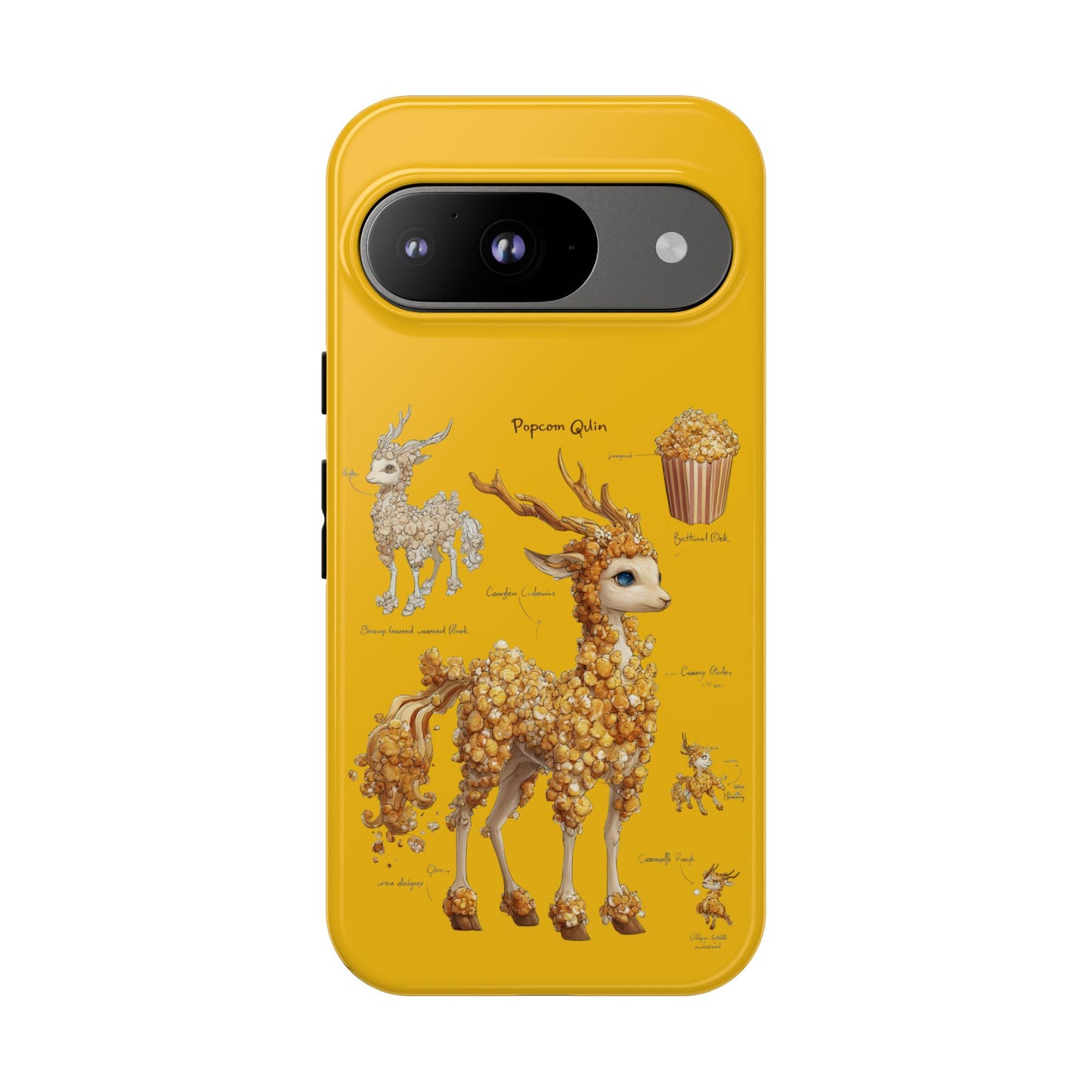 MOUMONS001 Popcorn Deer Phone Case – Cute Kawaii Snack Animal Protective Cover