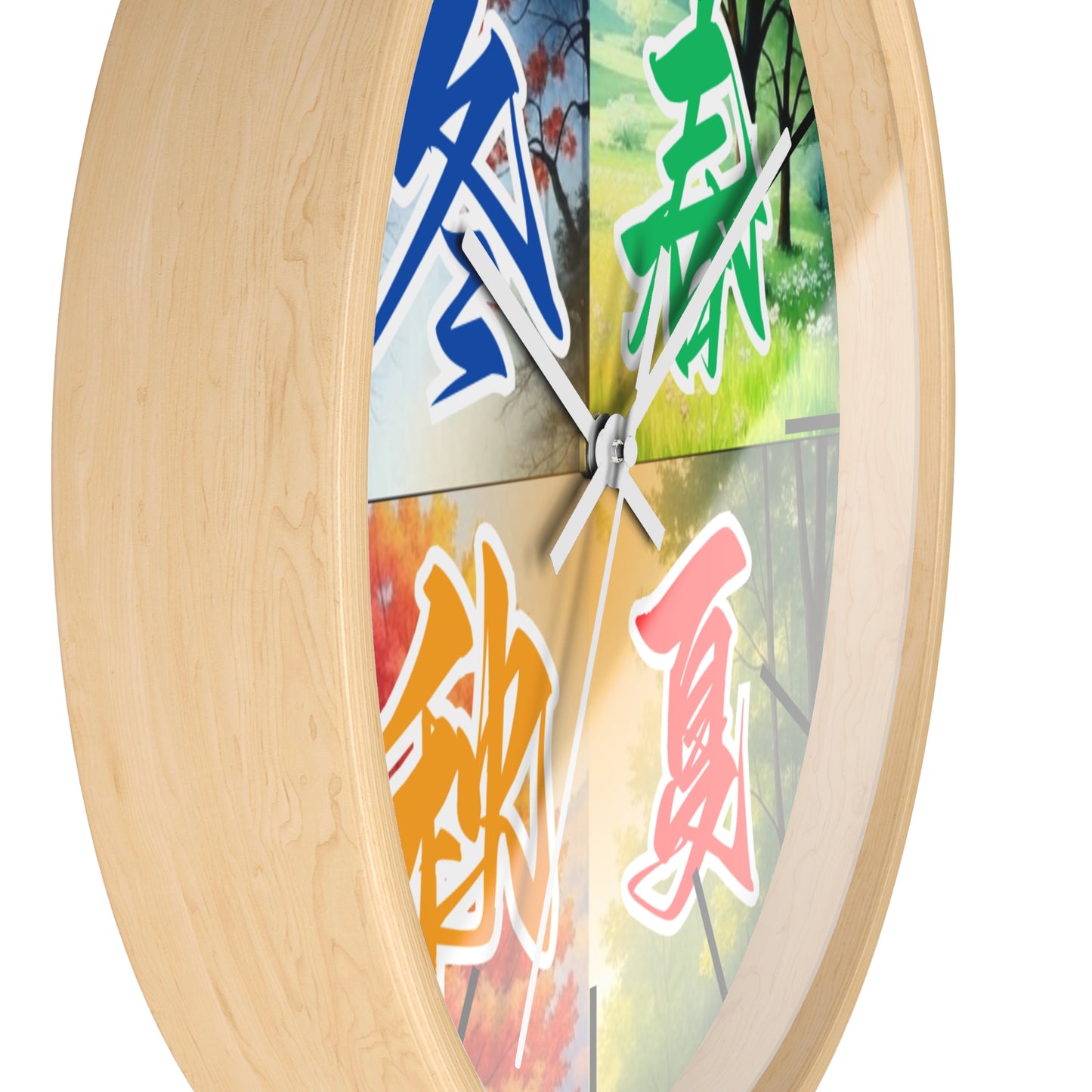 Seasonal Nature Wall Clock | Home Decor | Gift for Nature Lovers | Unique Art Clock | Four Seasons Design