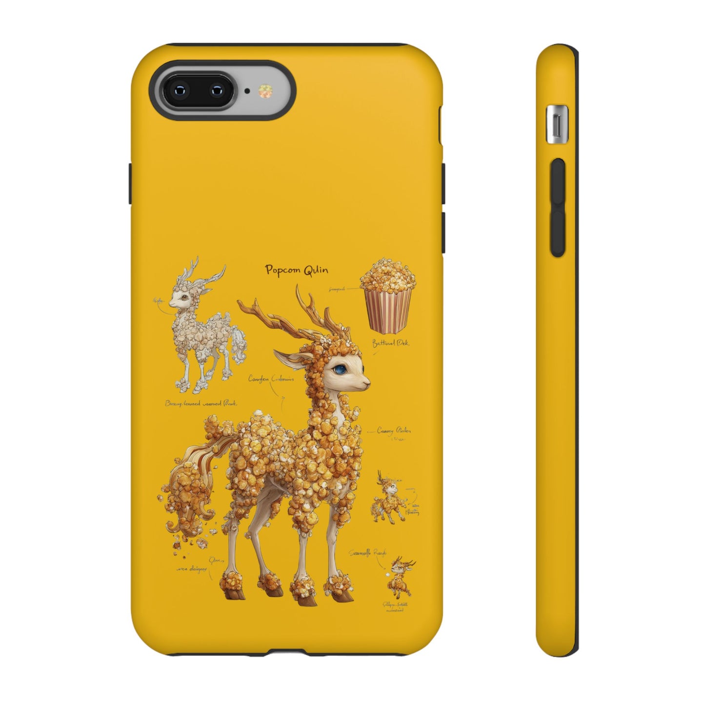 MOUMONS001 Popcorn Deer Phone Case – Cute Kawaii Snack Animal Protective Cover