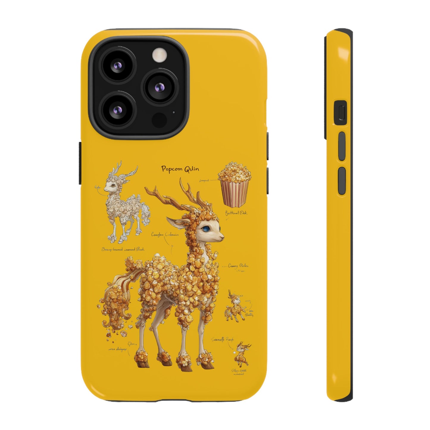 MOUMONS001 Popcorn Deer Phone Case – Cute Kawaii Snack Animal Protective Cover