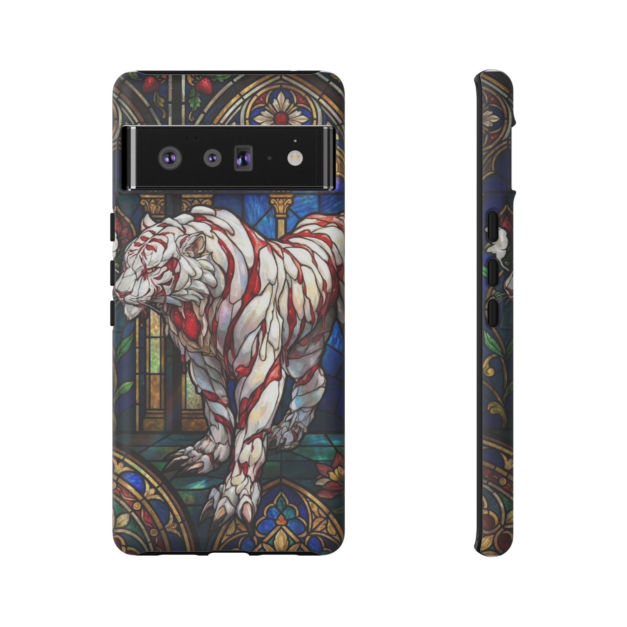 MOUMONS0011 special Stained Glass Phone Case — Protective Tough Case with Gothic Cathedral Design