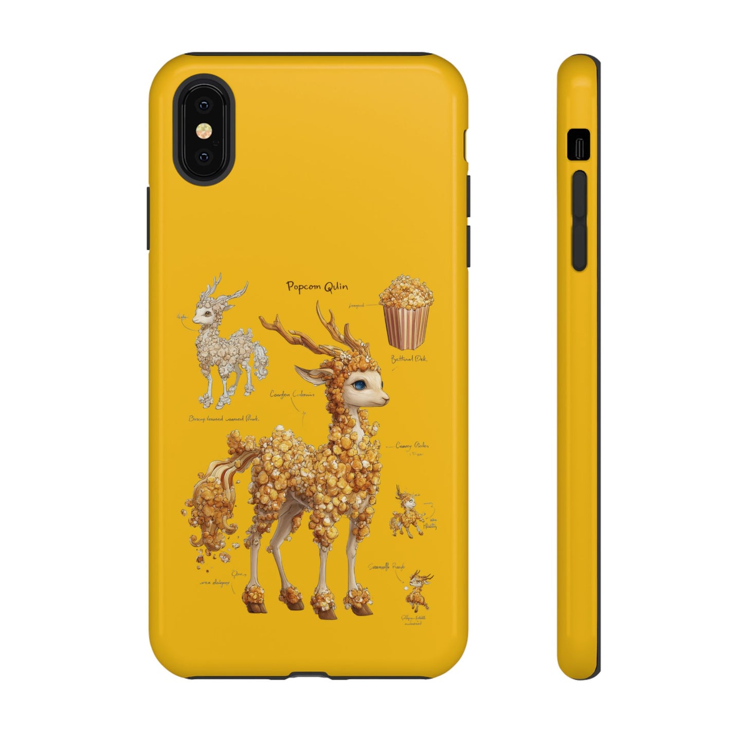 MOUMONS001 Popcorn Deer Phone Case – Cute Kawaii Snack Animal Protective Cover