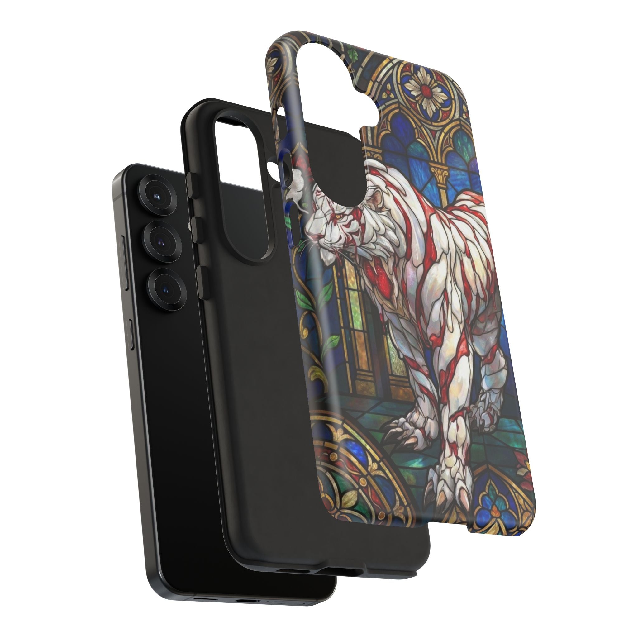 MOUMONS0011 special Stained Glass Phone Case — Protective Tough Case with Gothic Cathedral Design