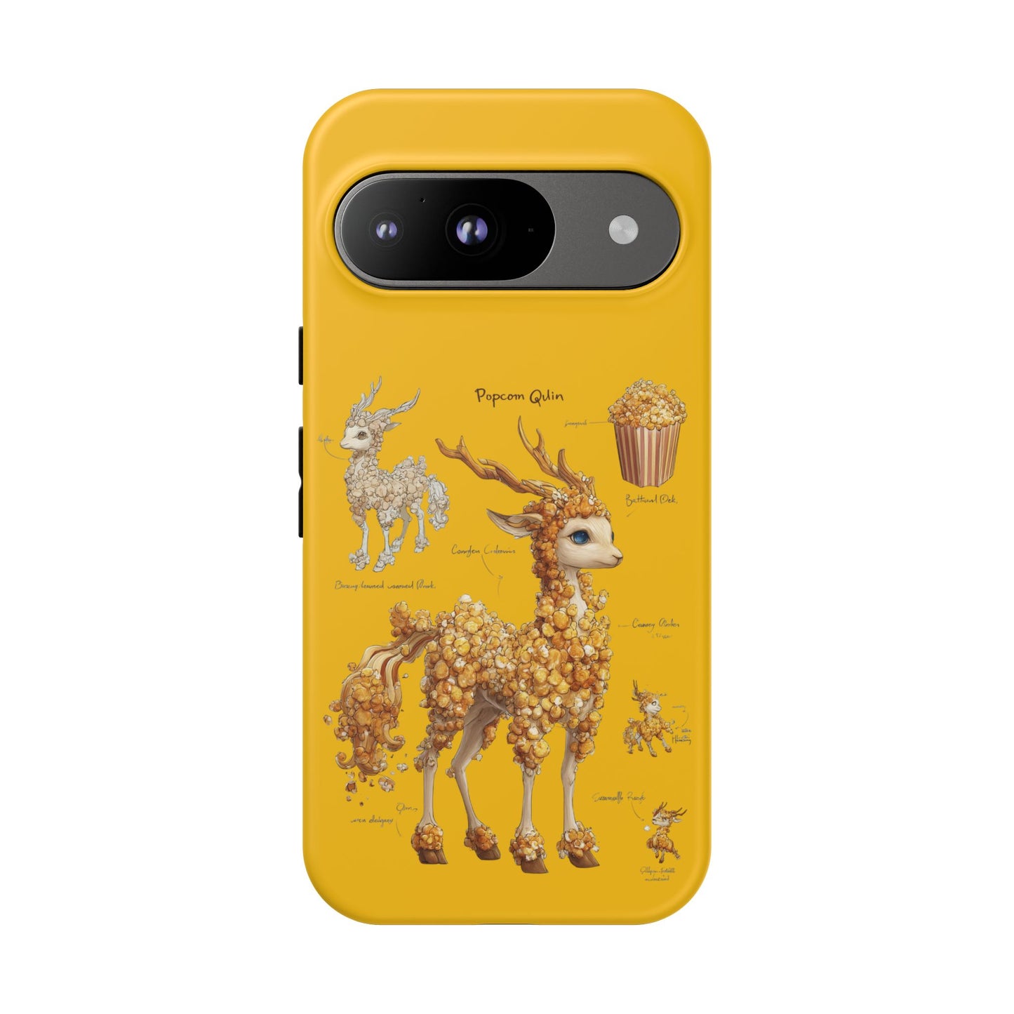 MOUMONS001 Popcorn Deer Phone Case – Cute Kawaii Snack Animal Protective Cover