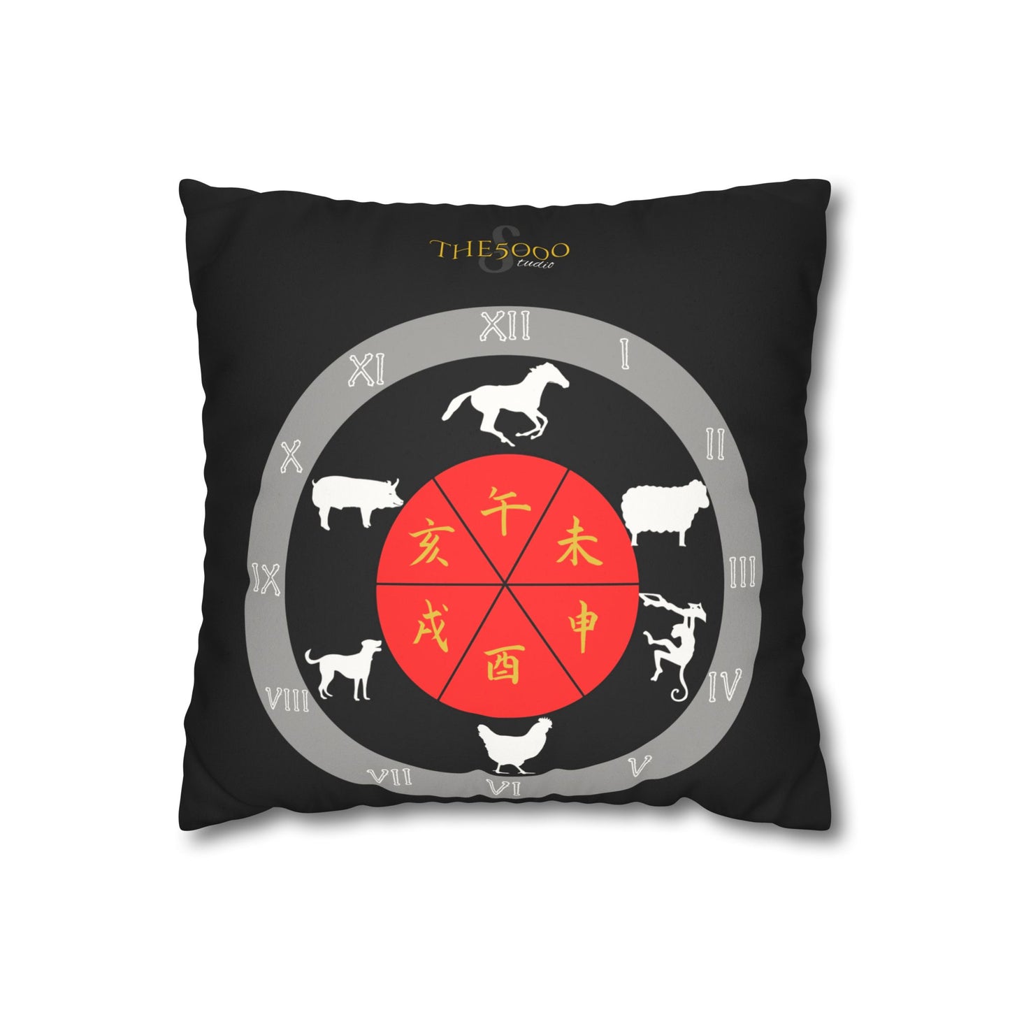 Faux Suede Zodiac Pillowcase, Chinese Zodiac Home Decor, Astrology Throw Pillow, Gift for Astrologers, Horoscope Cushion Cover