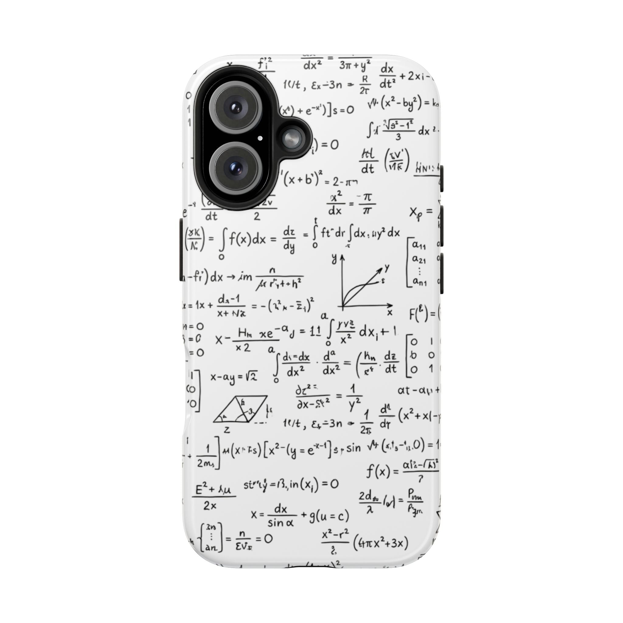 NO003 Math Equations Tough Phone Case — Vintage Handwritten Formula Protective Cover