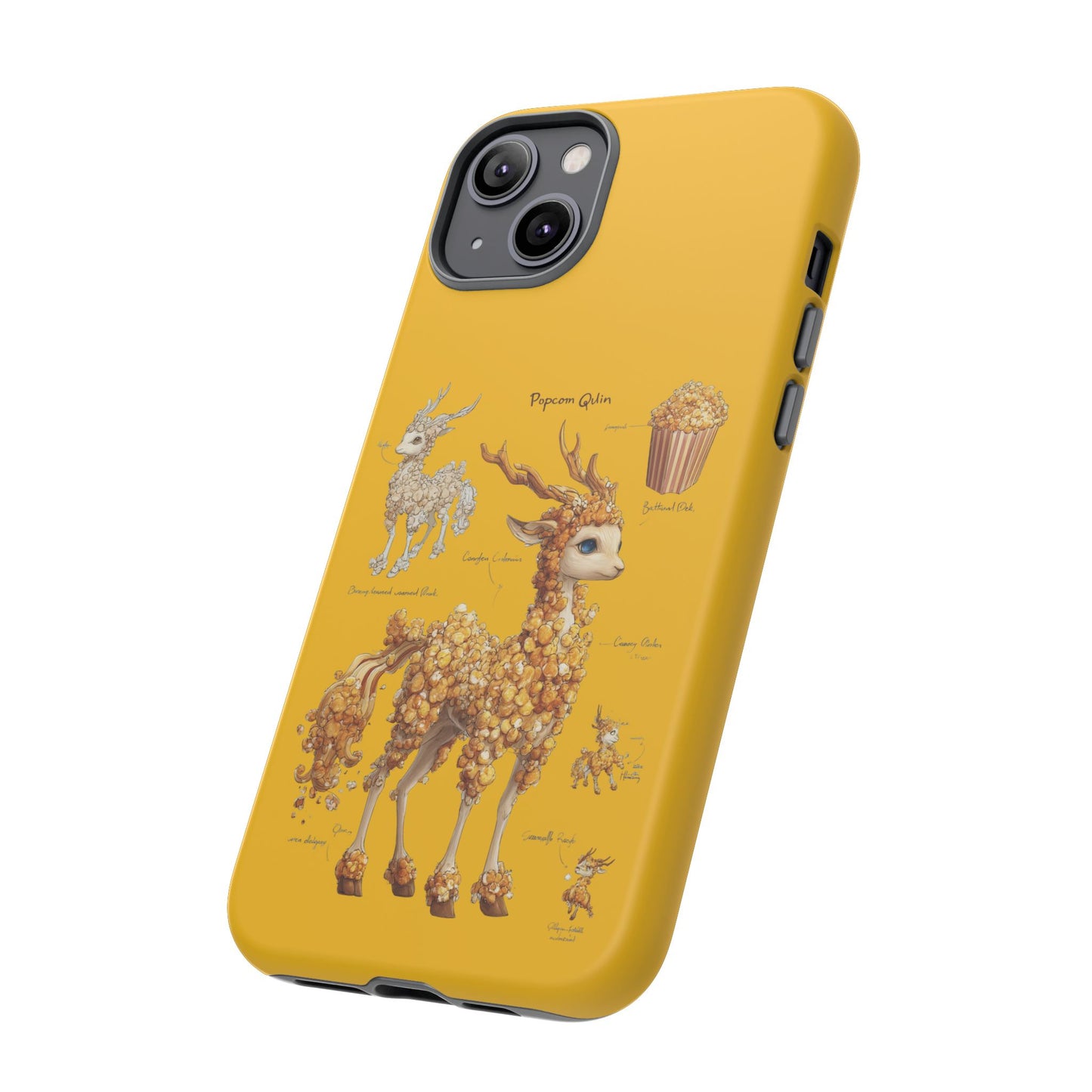 MOUMONS001 Popcorn Deer Phone Case – Cute Kawaii Snack Animal Protective Cover