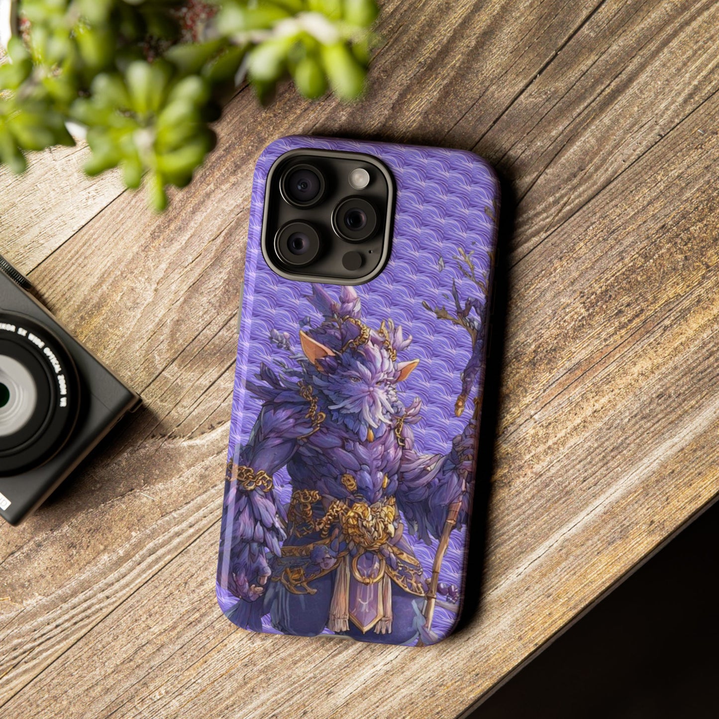 MOUMONS004 Purple Fantasy Warrior Phone Case – "Smoothie Waguizi" Art Protective Cover