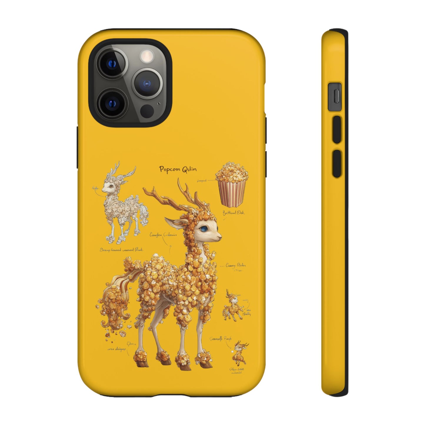 MOUMONS001 Popcorn Deer Phone Case – Cute Kawaii Snack Animal Protective Cover